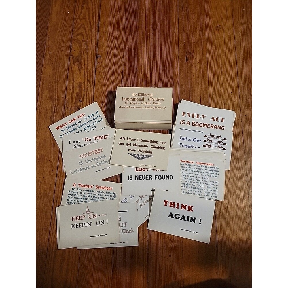 Inspritational Posters For Display On Desk , Hundinger Services Flat Rock OH Vtg